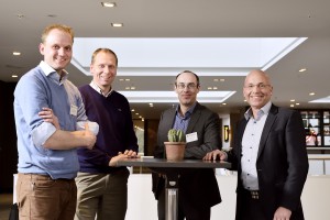 From left to right, Vincent Theunynck (Vintecc), Lucas Koorneef (MI-Partners), Tim Pattenden (Tessella) and Marcel Stakenborg (MathWorks Benelux). 